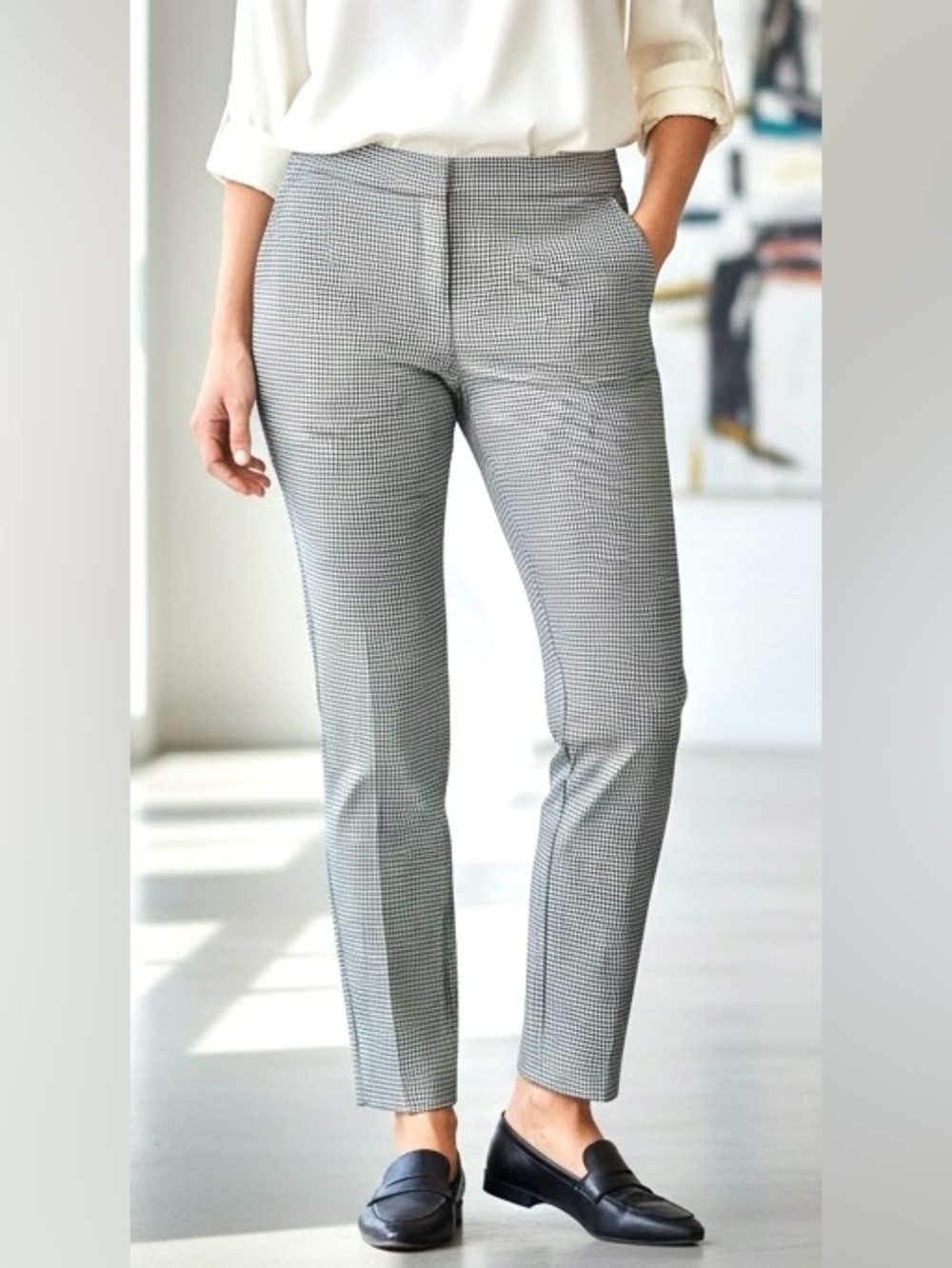 Babaton Houndstooth Pants Size 12 Career Chic